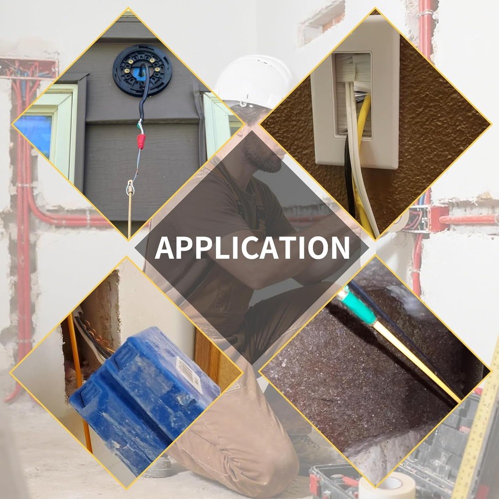 11FT Fiberglass Running Electrical Wire Cable Glow Rods Wire Pulling, Fish Rods