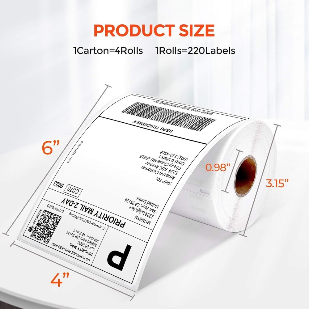 Generic Shipping Labels 4x6, 880 Labels, 4 Rolls
