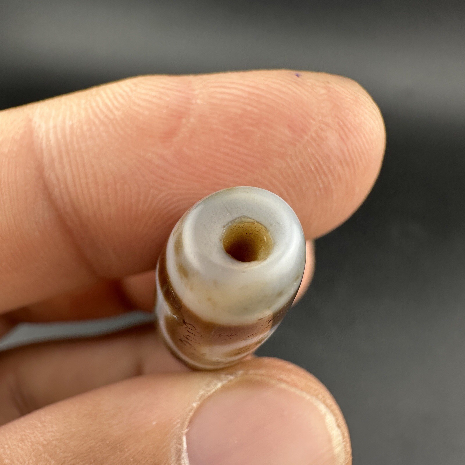 Rare Himalayan Tibetan 3 Eyes Agate Dzi Bead Amulet Rare