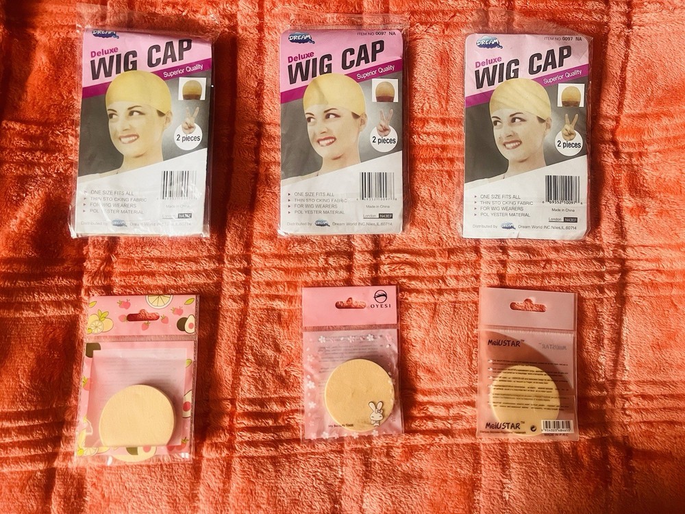 Dream Deluxe Wig Cap 6 Pack Light Brown Thin Stocking Unisex One Size