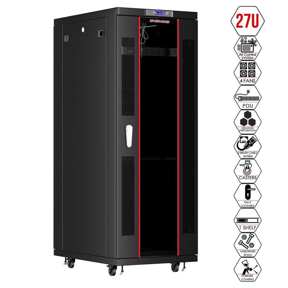 Sysracks 27U 32'' Deep IT Network Data Server Rack Cabinet