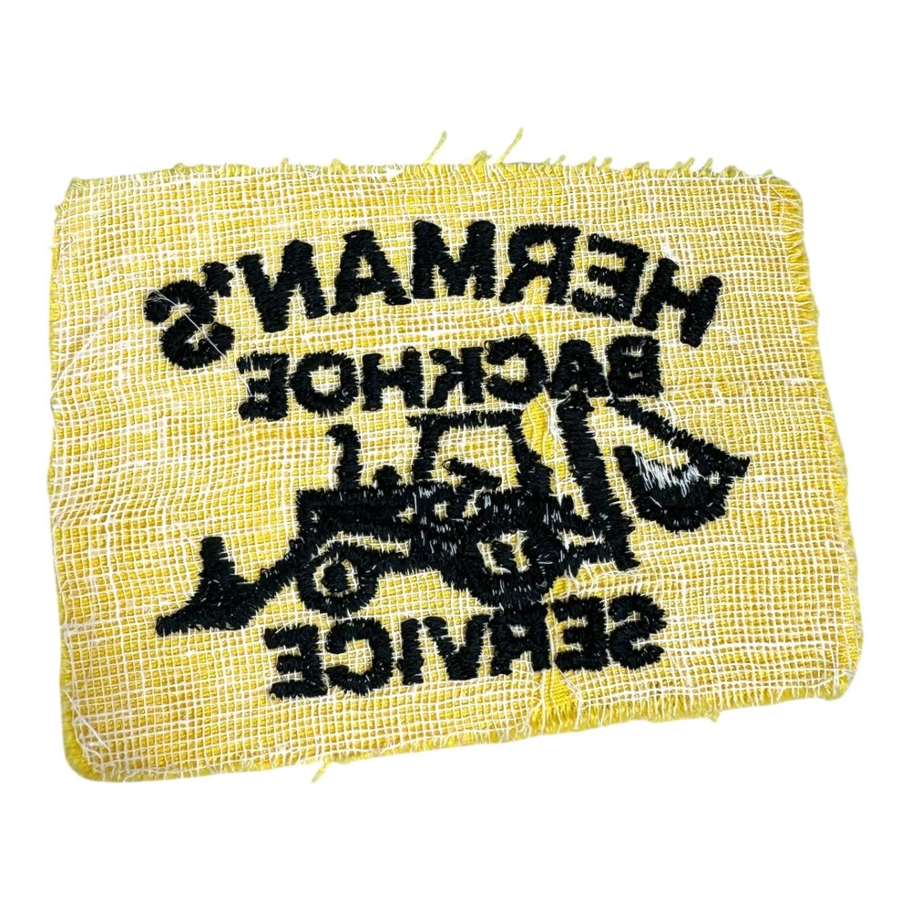 Vintage Herman's Backhoe Service Patch - Construction Equipment Workwear