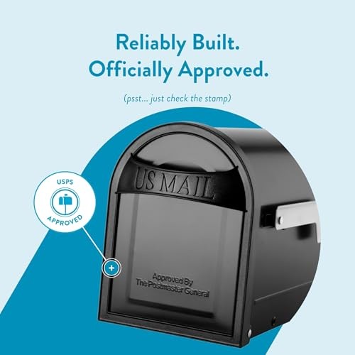 Architectural Mailboxes 8760B-10 Carlisle Postmount Mailbox, Medium, Black