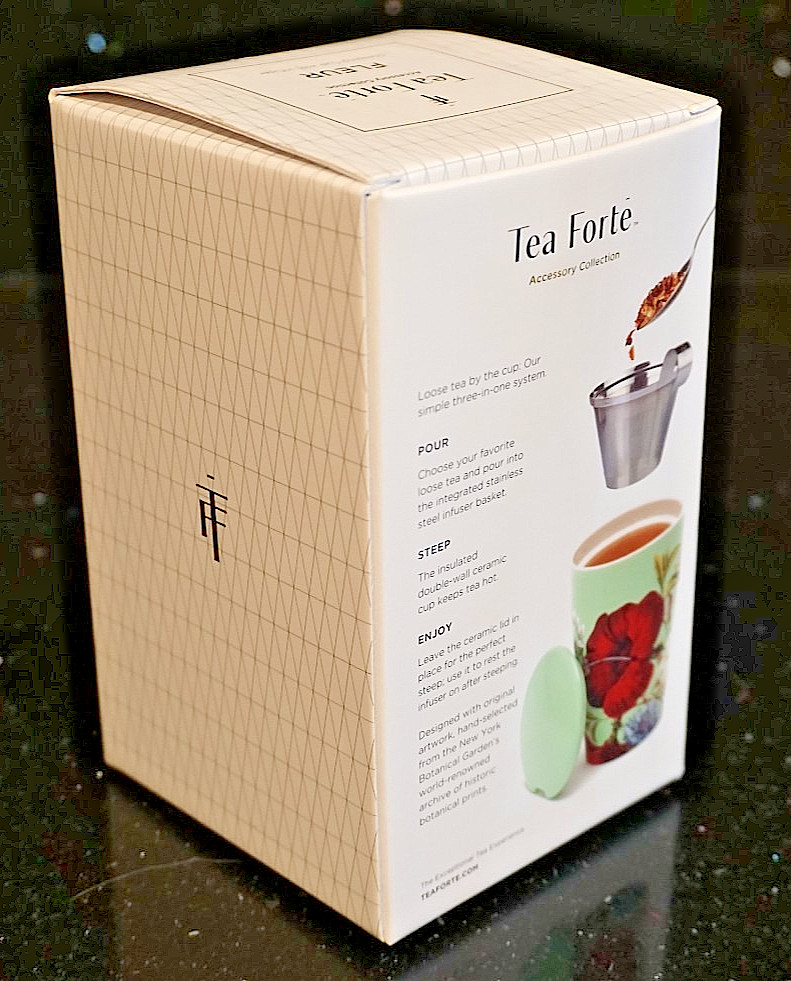 Tea Forte Fleur Ceramic Steeping Cup W/ Infuser Brewing System NEW