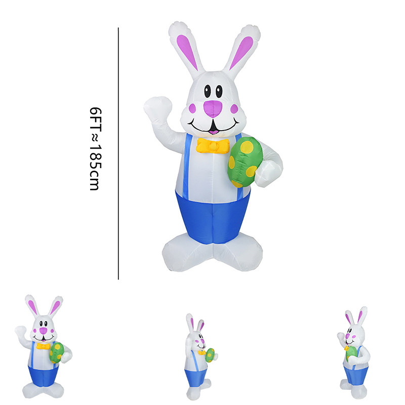 6FT Easter Inflatables Outdoor Decorations Easter Bunny Blow up Yard Decoration