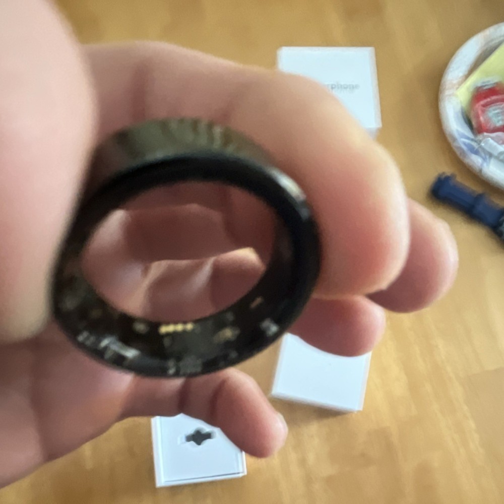 Black Smart Ring Activity Tracker with Box Manual Size 10