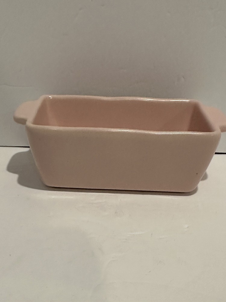 Rae Dunn BAKE Mini Pink Ceramic Loaf Pan Baking Dish