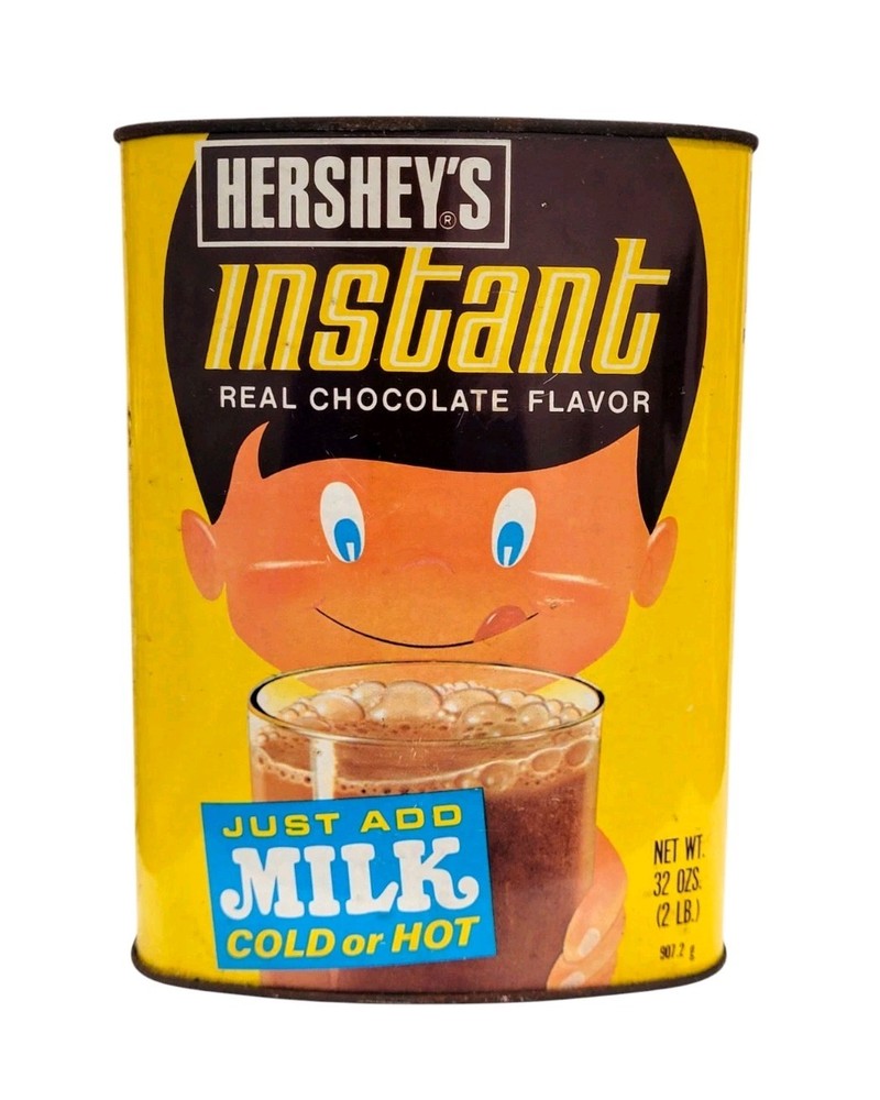 HERSHEY’S INSTANT CHOCOLATE FLAVOR 32oz EMPTY TIN