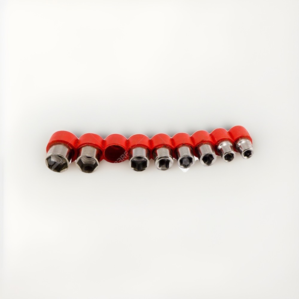 1/4" Red Rubber Socket Organizer Storage Holder SAE/Metric Universal