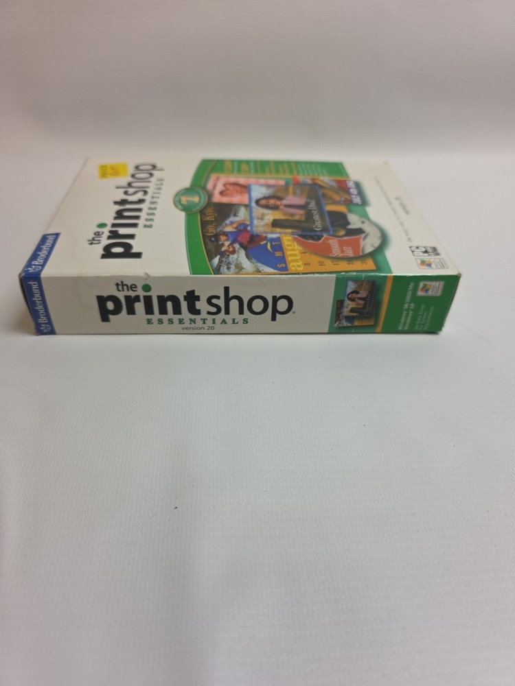 The Print Shop Essentials Version 20 PC CDROM 2003 Broderbund Windows 98/2000/XP