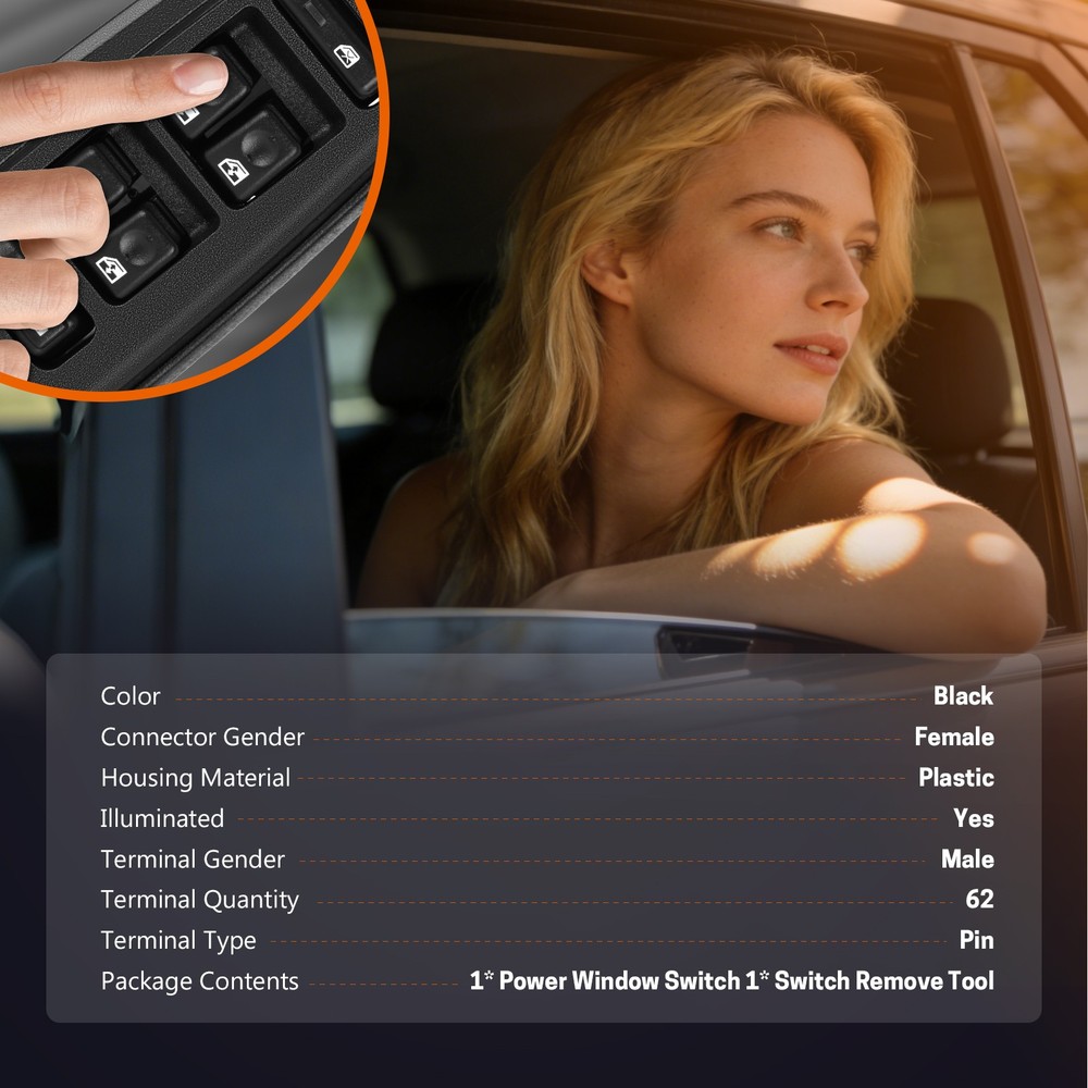 Power Window Switch Front Driver LH Left Side for Chevy Silverado GMC Sierra