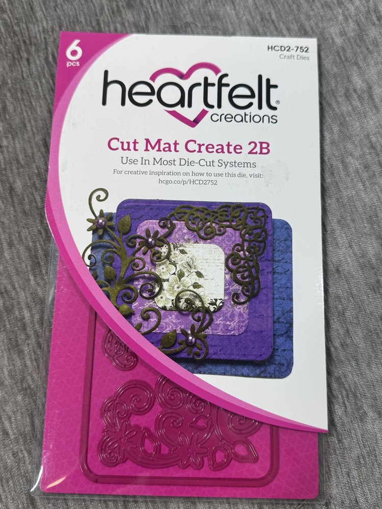 Heartfelt Creations Cut Mat Create 2B Cutting Dies Set HCD2-752 6 pcs Scrapbook