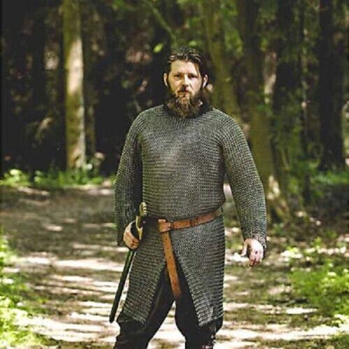 Flat Riveted With flat Warser Chainmail shirt 9 mm Medium Size full X-MAS Gift