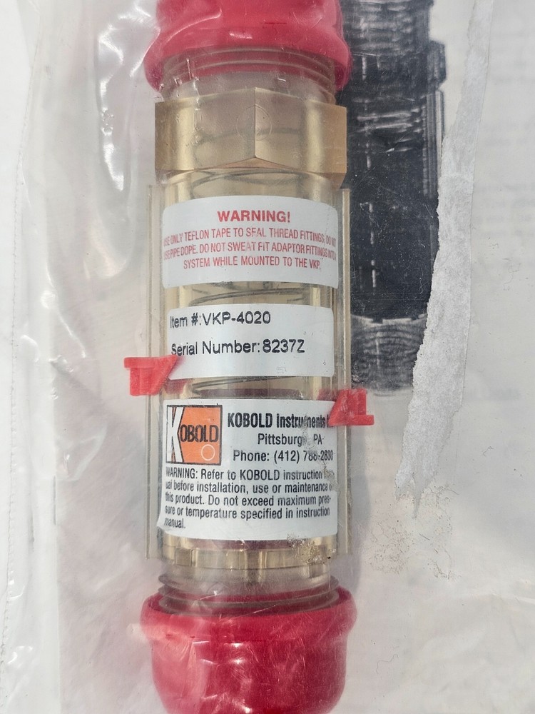 Kobold Visual Flow Meter VKP-4020 250 PSI Max New Surplus