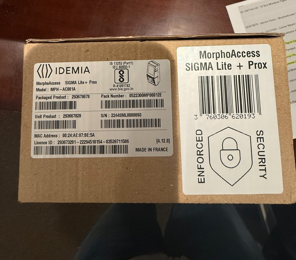 293678678 Idemia Vision - MorphoAccess SIGMA Lite+ Biometric, Card Embedded (ID)