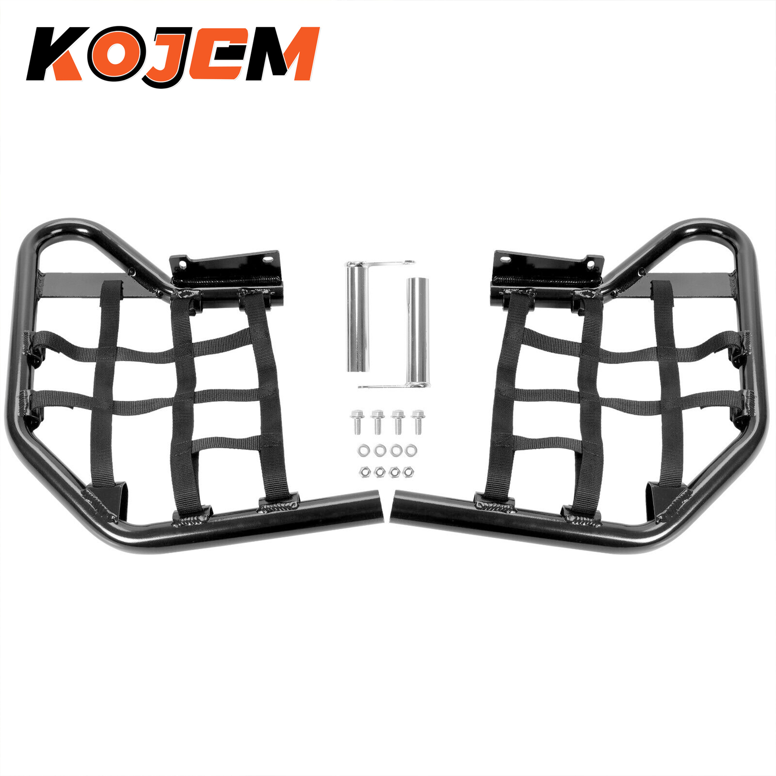 Nerf Bars For Yamaha Raptor 700 YFM 700 YFM700R Black W/ Black Net All Years