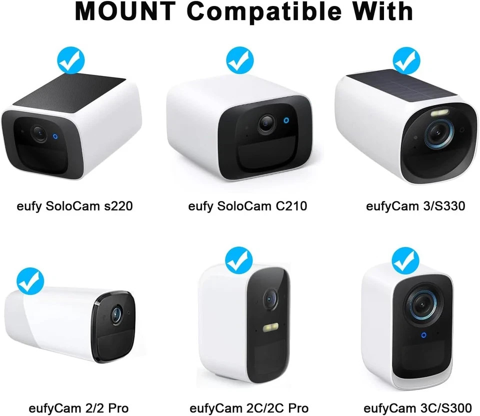 2Pack Adjustable Wall Mount Compatible with Eufycam 2C/2C Pro, 2/2 Pro, 3C/S300,