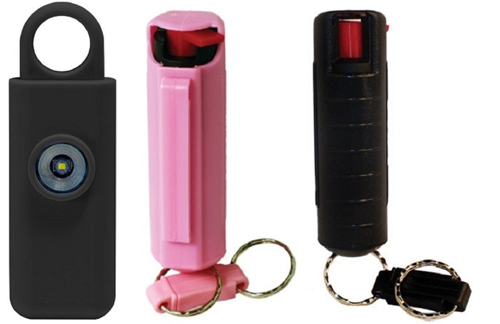 130 DB LED Strobe light Pull Pin Personal Alarm w/Hard case Pepper Spray Combo