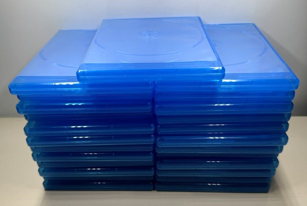 (25x) Double Disc Storage Empty Cases Blu-ray CD DVD Plastic Holder 11mm BlueBox