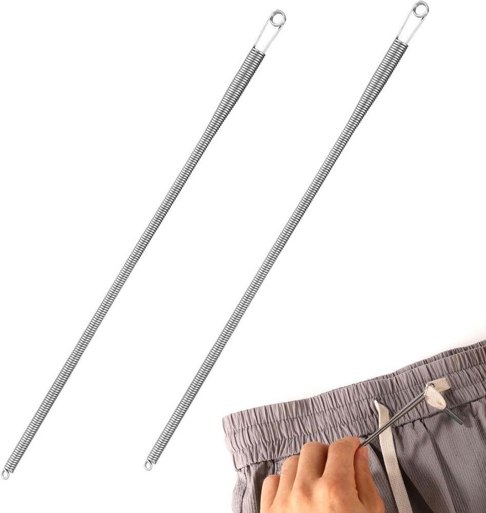 2 Pcs Drawstring Threader Tool Metal Spring Flexible