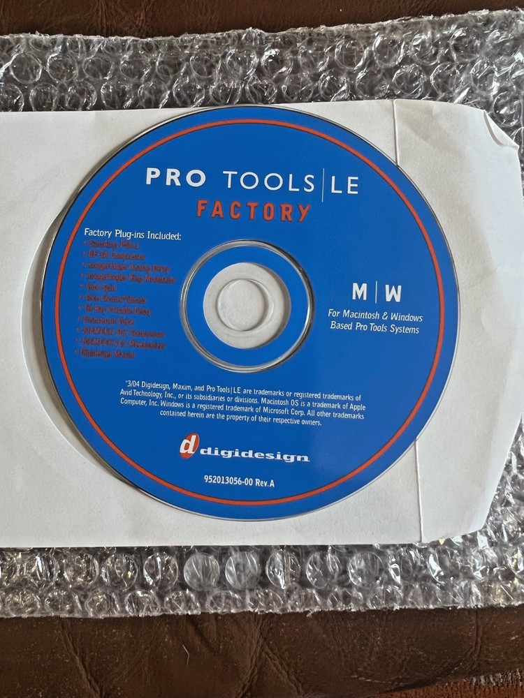 Digidesign Pro Tools LE FACTORY For Mac & Windows Doftware Install Disk