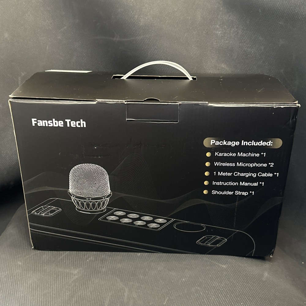Fansbe Tech Karaoke Machine Bluetooth 2 Microphones Machine Bluetooth Sound