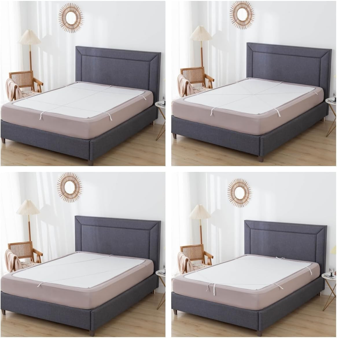 Box Spring Cover Queen Size, 4 Way Stretch Smooth and Elastic Wrap around Band 4