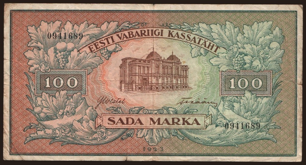 Estonia - 1923 - 100 Marka - "VG" - #CO2416