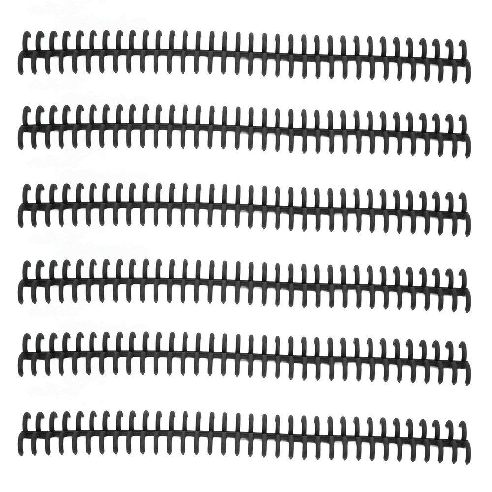 10PCS 34 Hole Binding Spine Split Loose Leaf Rings Binding Loop 12mm(Black )