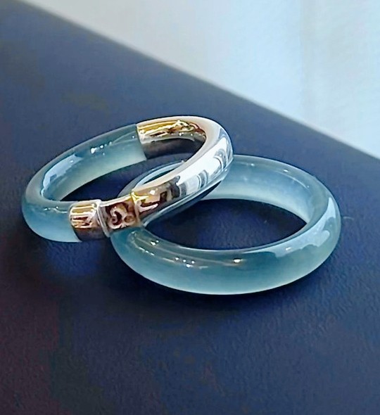 High transparency ice solid color splicing ring, new Chinese style solid ring