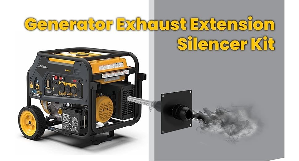 Generator Exhaust Extension Muffler w/Wall Mounting Kit - Universal Fit