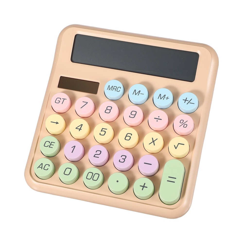 Cute Calculator Desk Calculator Basic Big Button, Colorful Beige