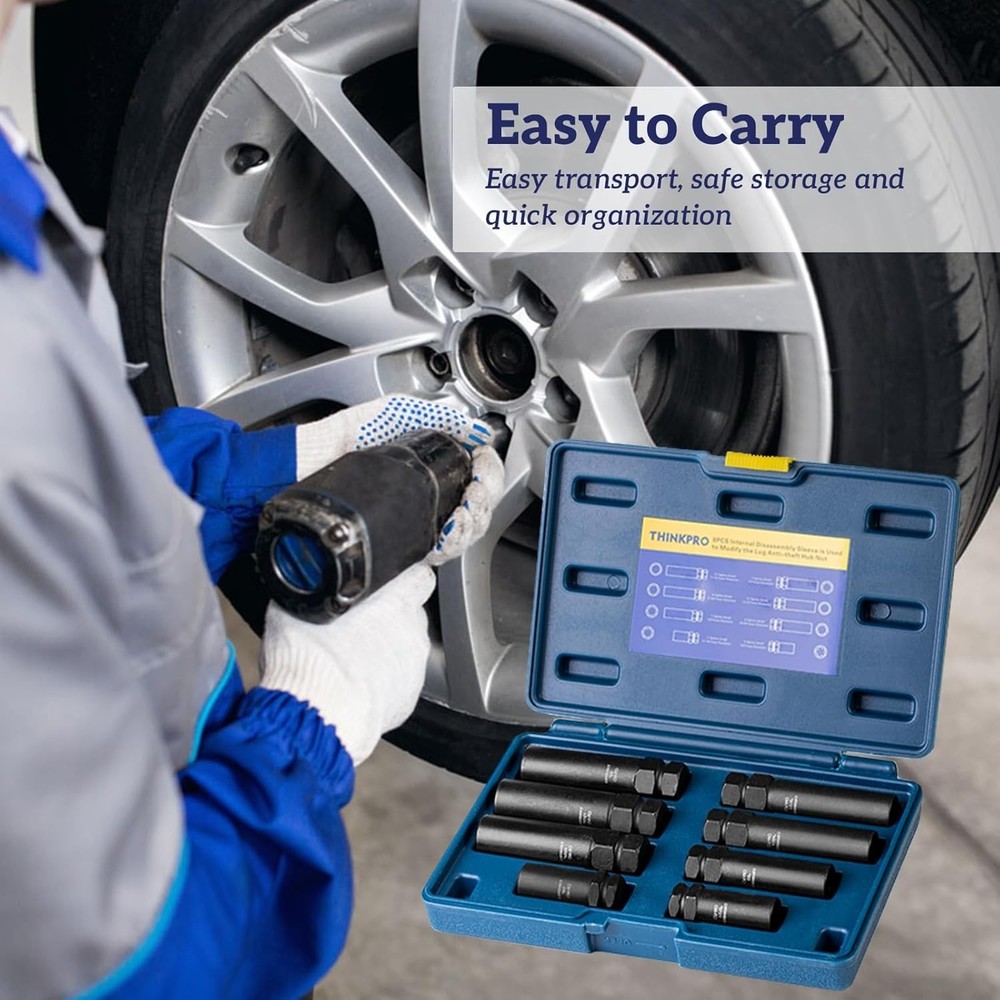 Universal 8-Piece Spline & Hex Lug Nut Removal Master Set
