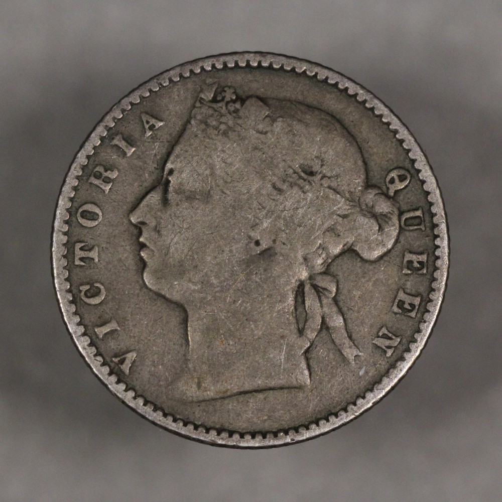 1883 Straits Settlements Silver 10 Cents