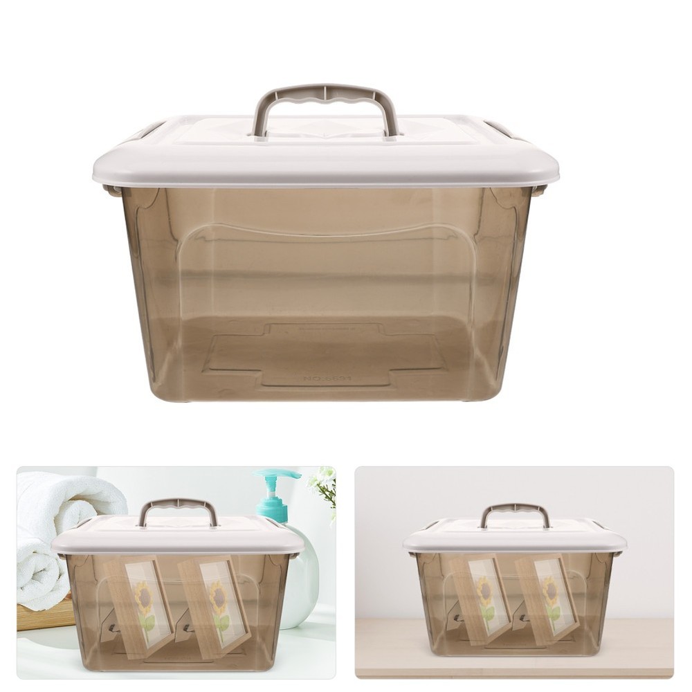 Storage Containers with Lids Handle Toy Boxes Bins Plastic Organizer