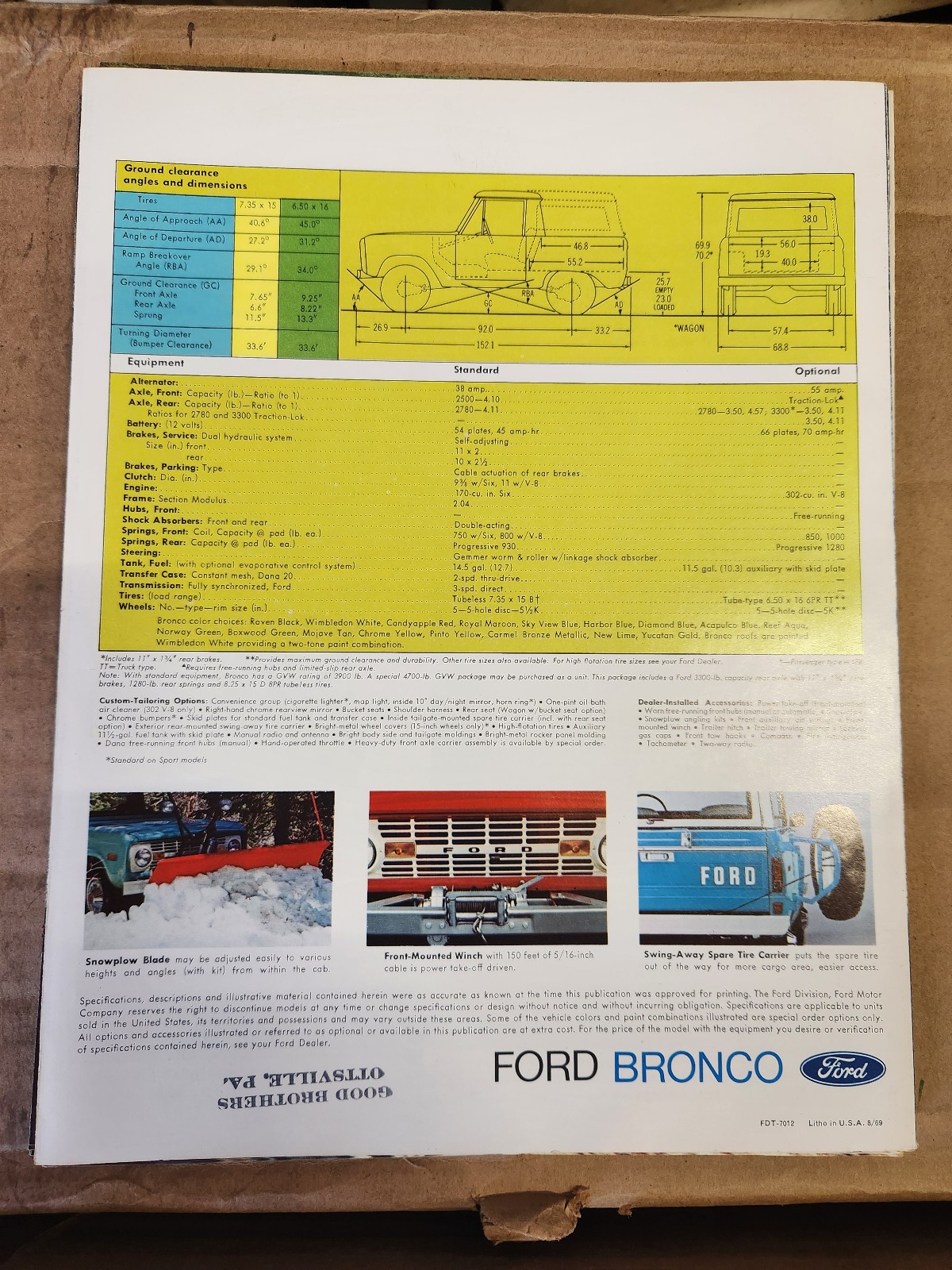 1970 Ford Bronco Truck Brochure