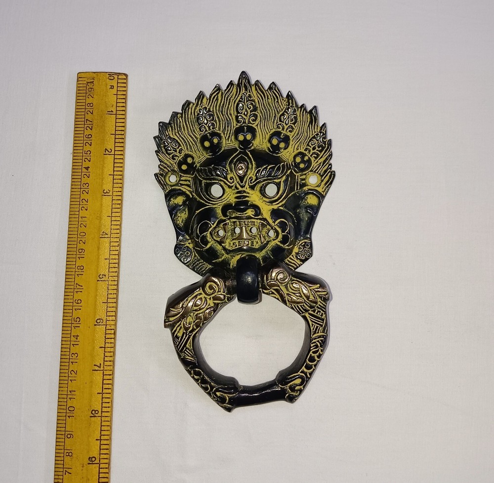 Brass Halloween Theme Door Knocker Devil Ghost Face Door Bell Hardware CA955