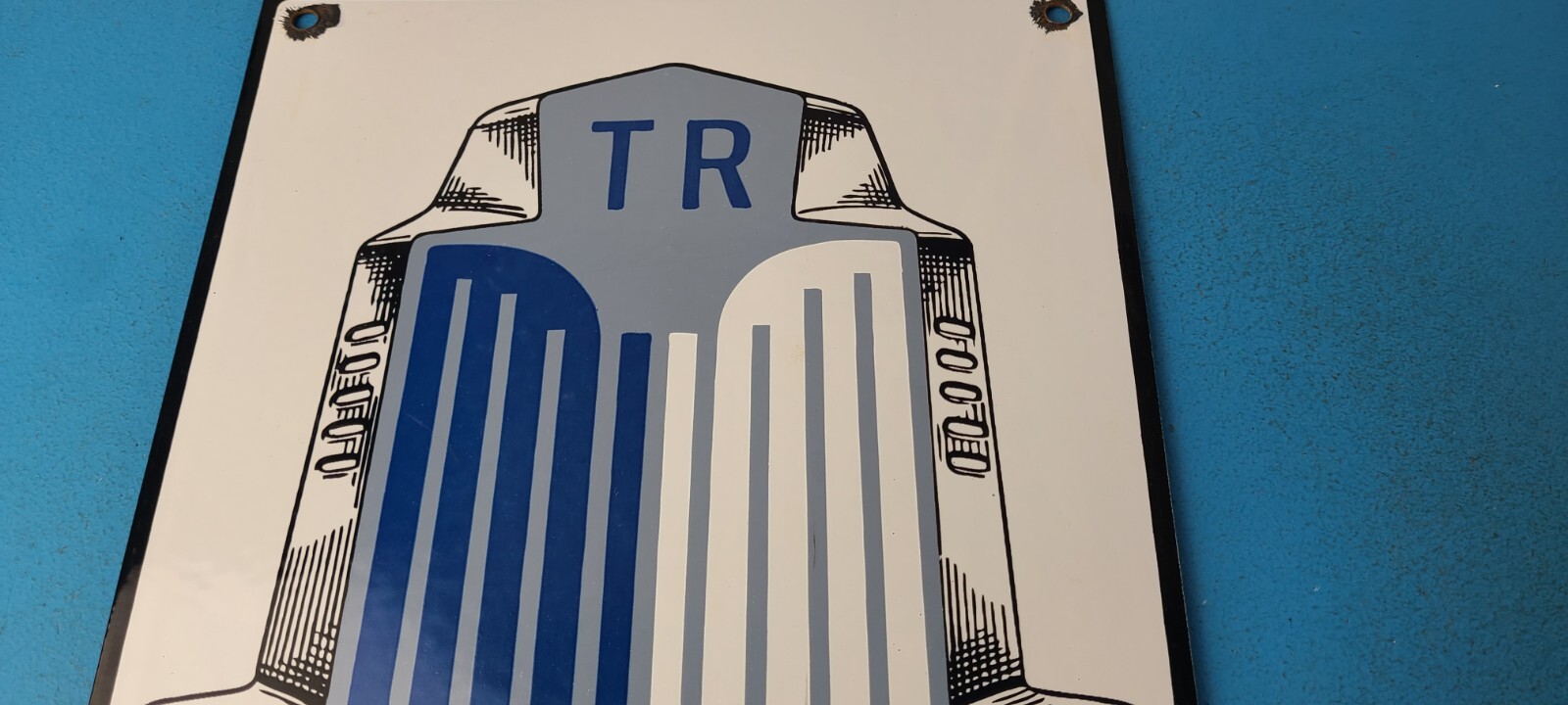 Vintage Triumph Automobiles Sign - Gas Service Dealer Pump Porcelain Sign