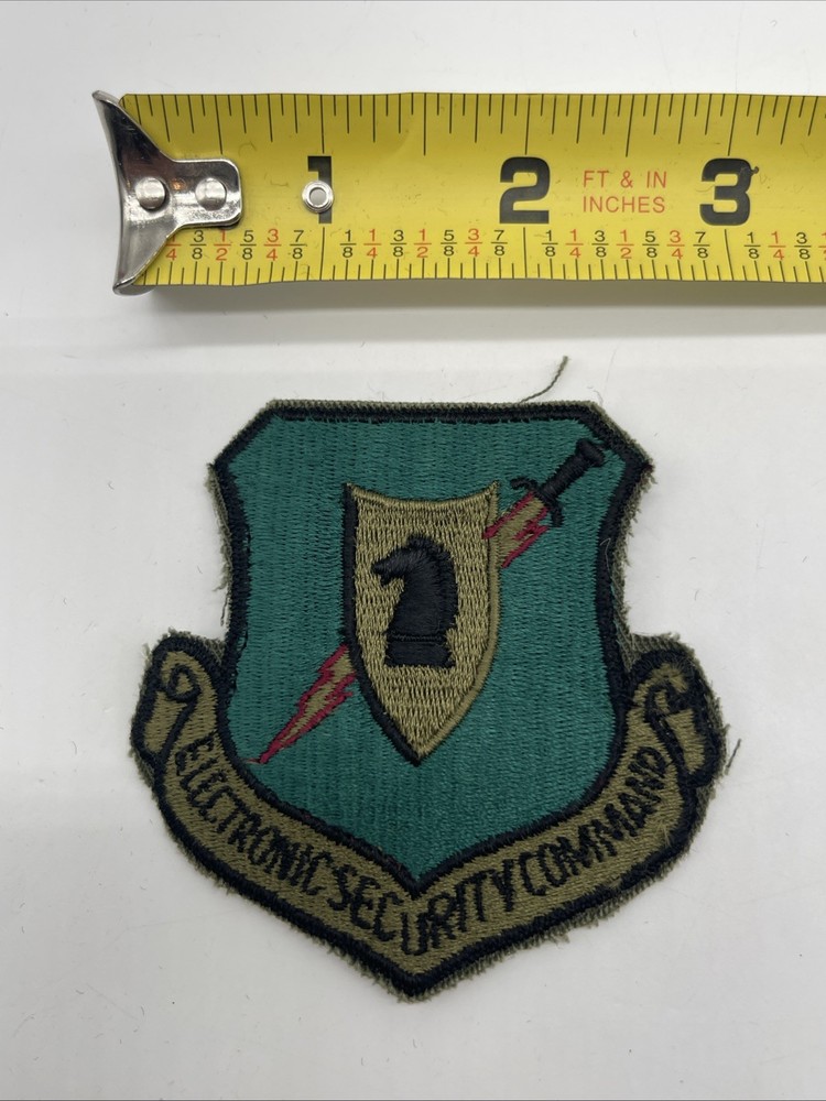 U.S. Military USAF Electronic Security Command Patch Insignia Cut Subdued Iron