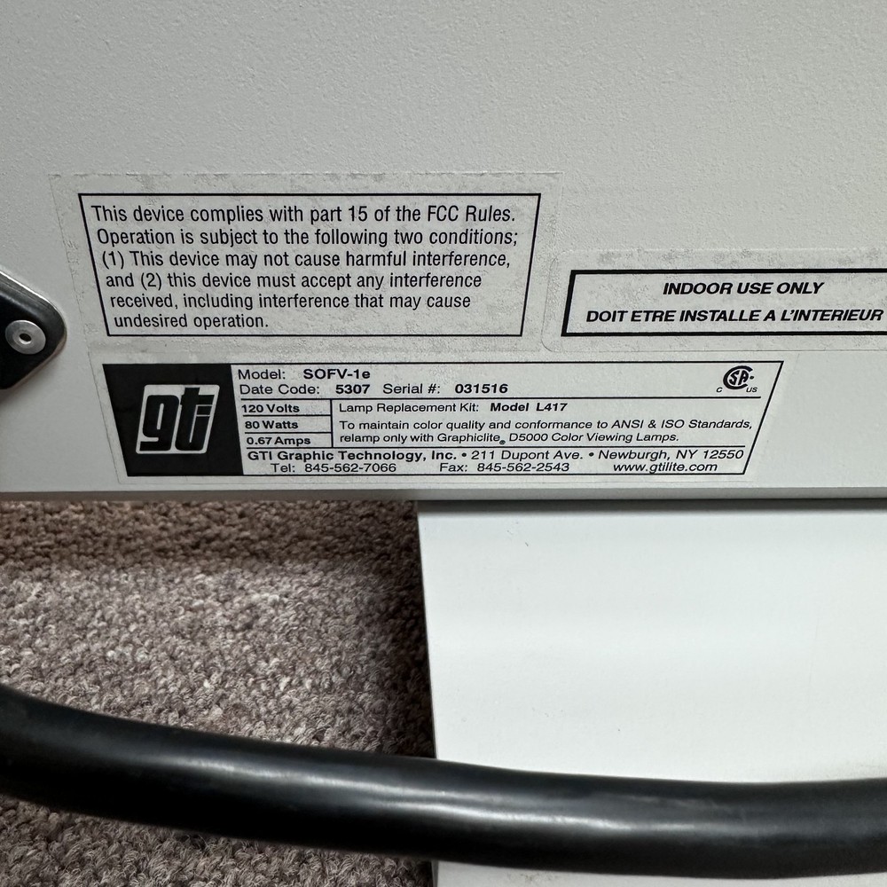 GTI Soft-View SOFV-1e Graphiclite D5000 Transmission/ Reflection Print Viewing