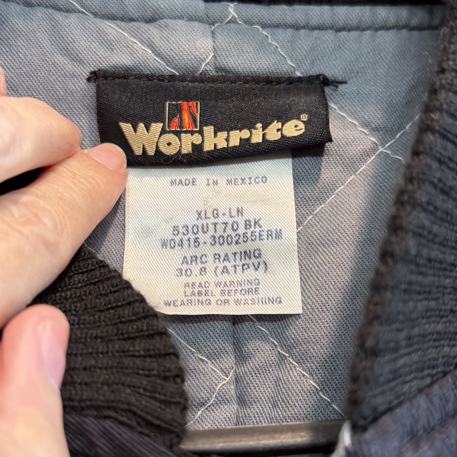 Workrite FR Arc Flash Jacket XL Long 30 Cal ATPV Flame Resistant Navy