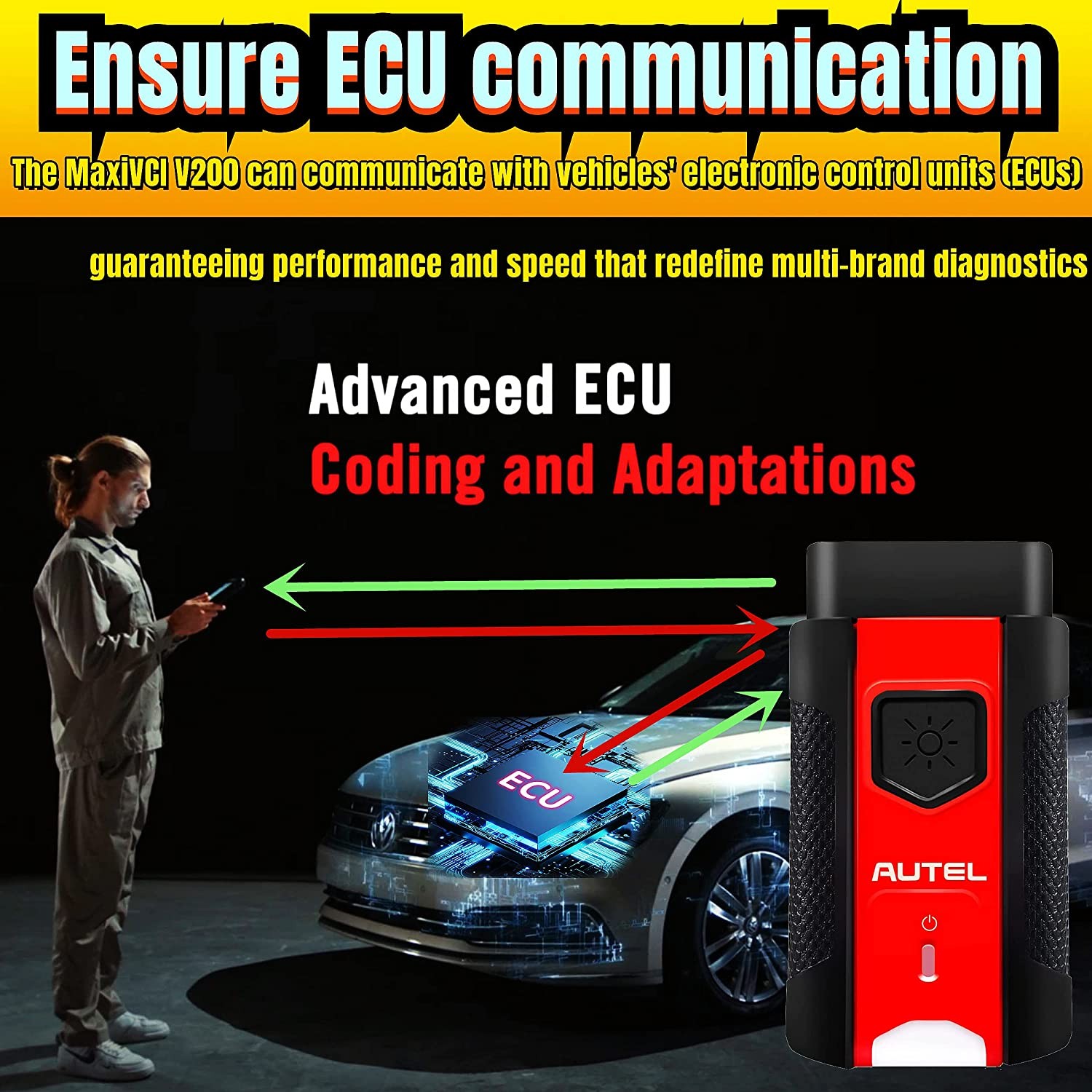 AUTEL MaxiVCI V200 Bluetooth Wireless Diagnostic Interface For MS906 PRO ITS600