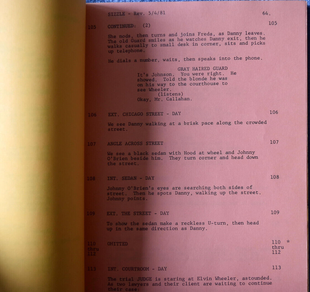 1981 " Sizzle " Original Revised Shooting Script