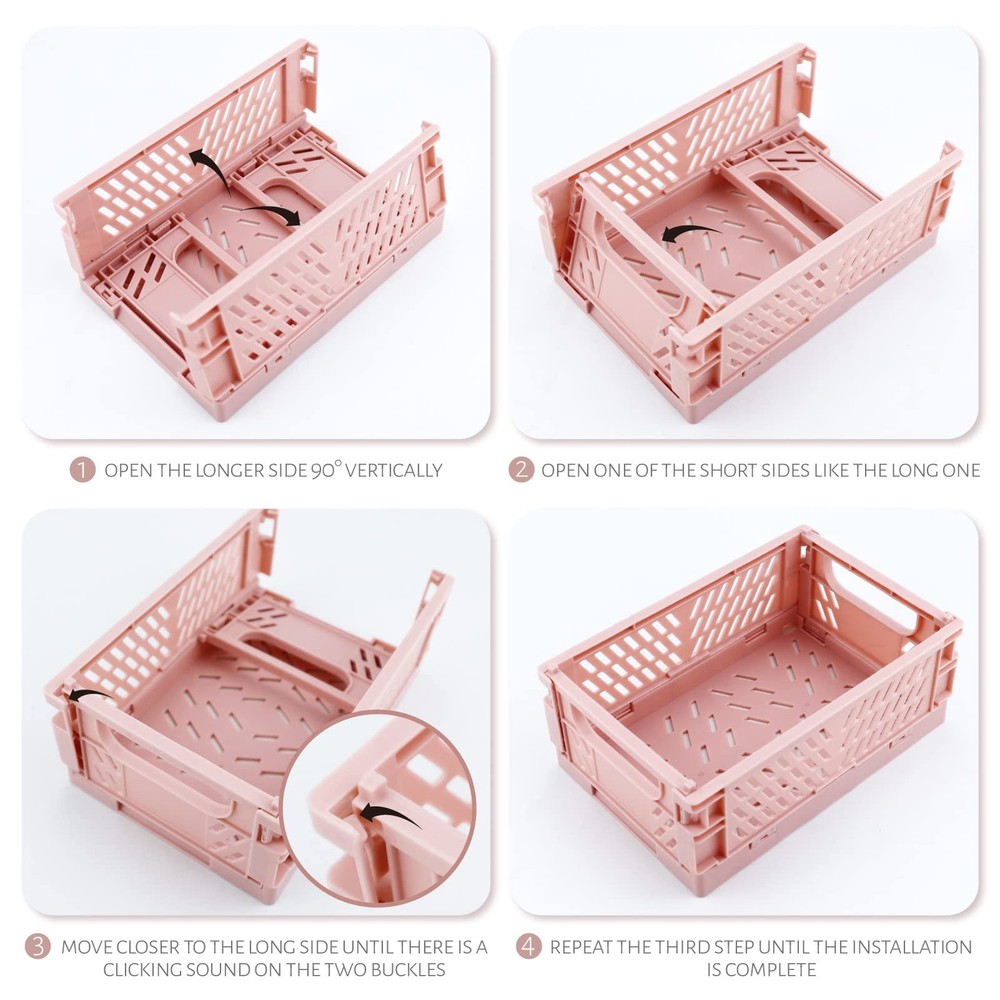 4 Pack Mini Plastic Baskets for Shelf Storage Organizing, Small Plastic Baske...