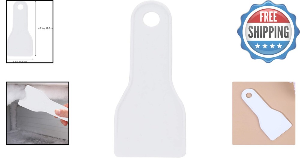 Compact Flat Ice Scraper with Gentle Round Edges - Effortless Winter Tool