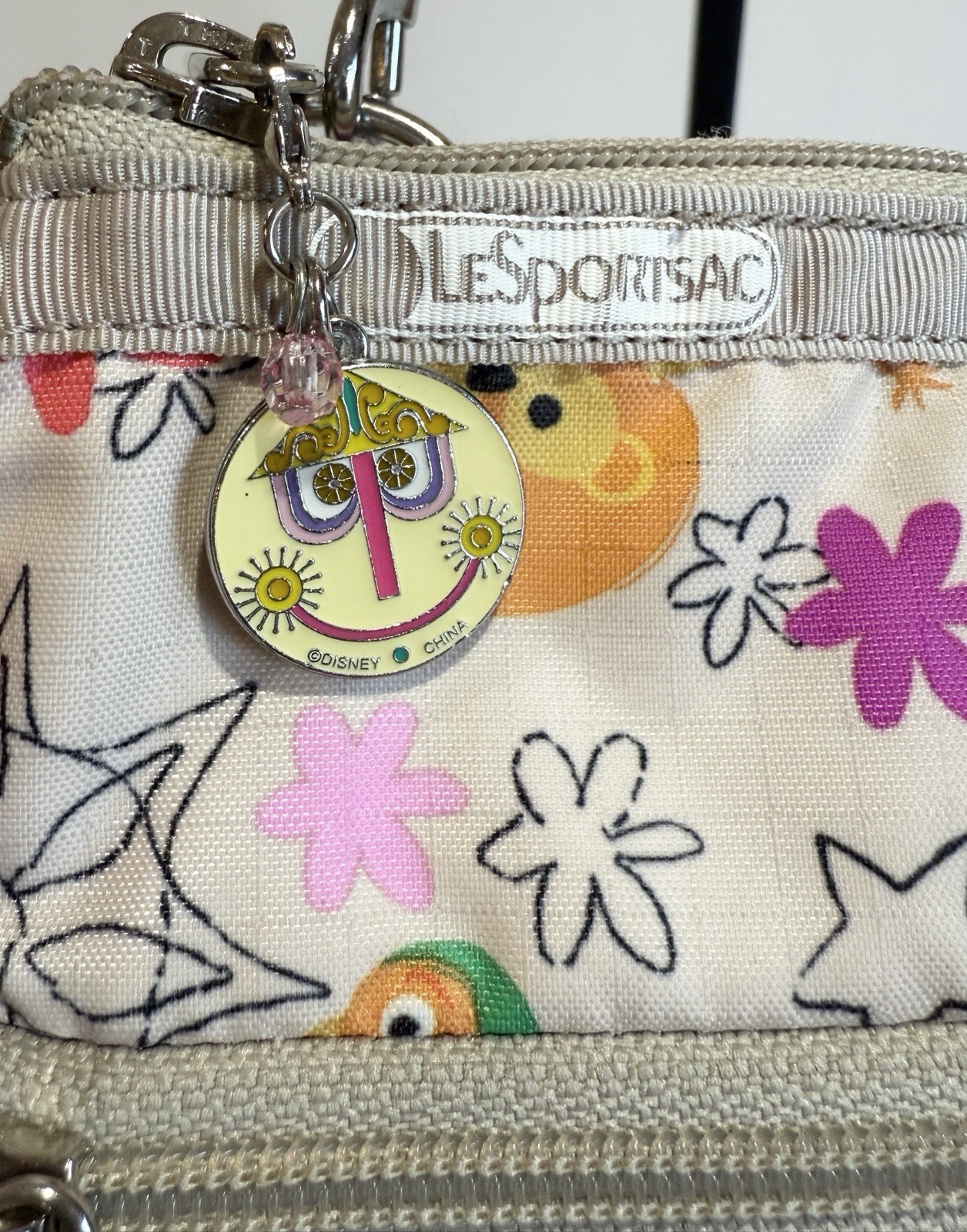 Disney LeSportsac It's A Small World Animal Print Zoo 3 ZIP Crossbody Bag