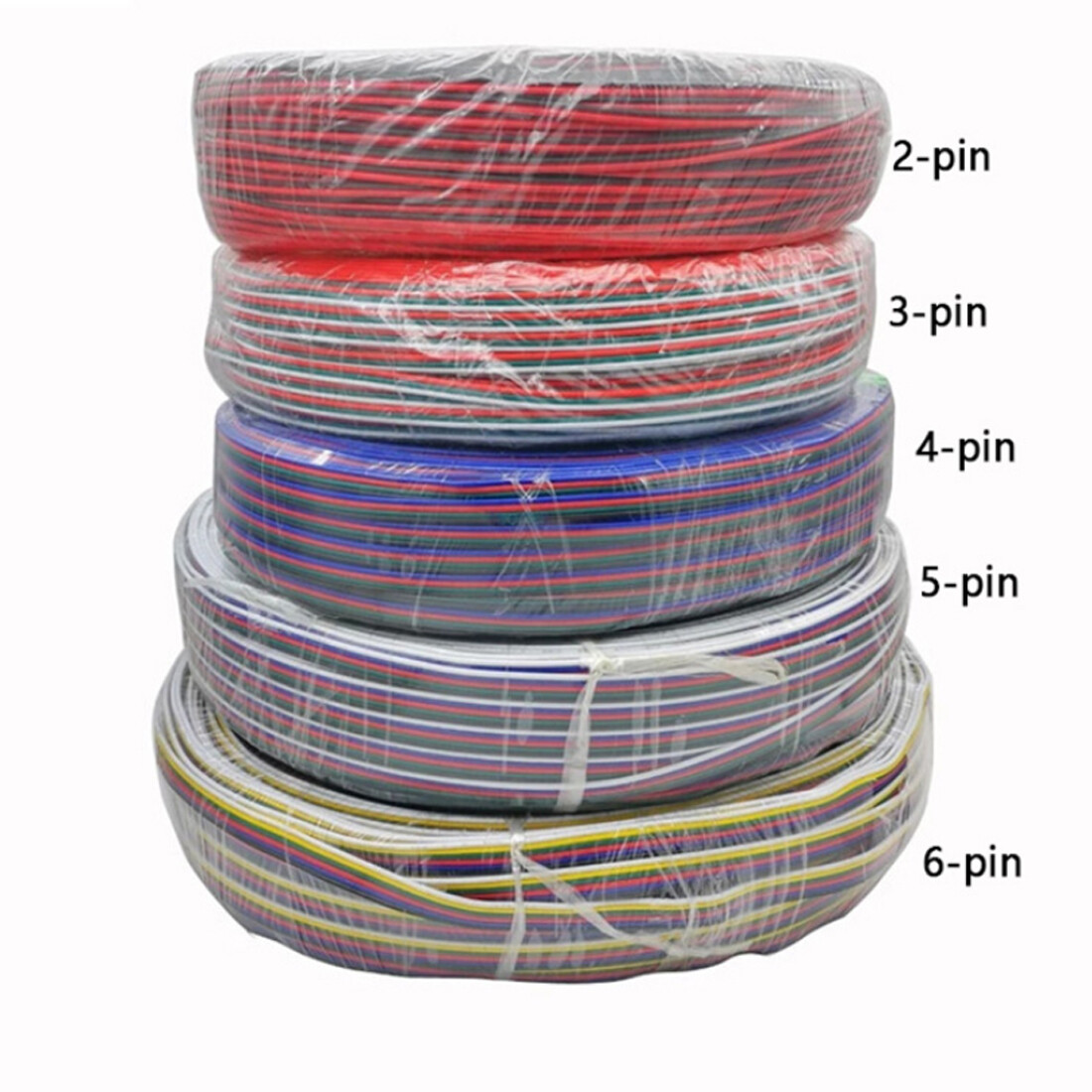 2/3/4/5/6-Way PVC Multi Flat Ribbon Cable Wire LED Light strip cable