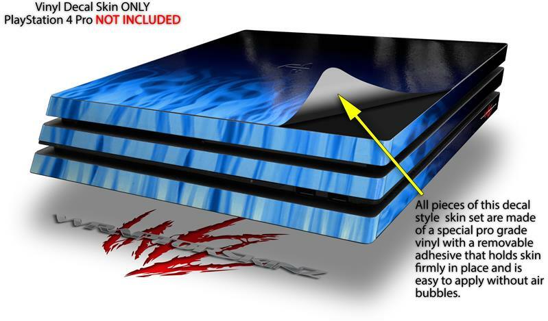 Skin for PS4 Pro Console Fire Blue