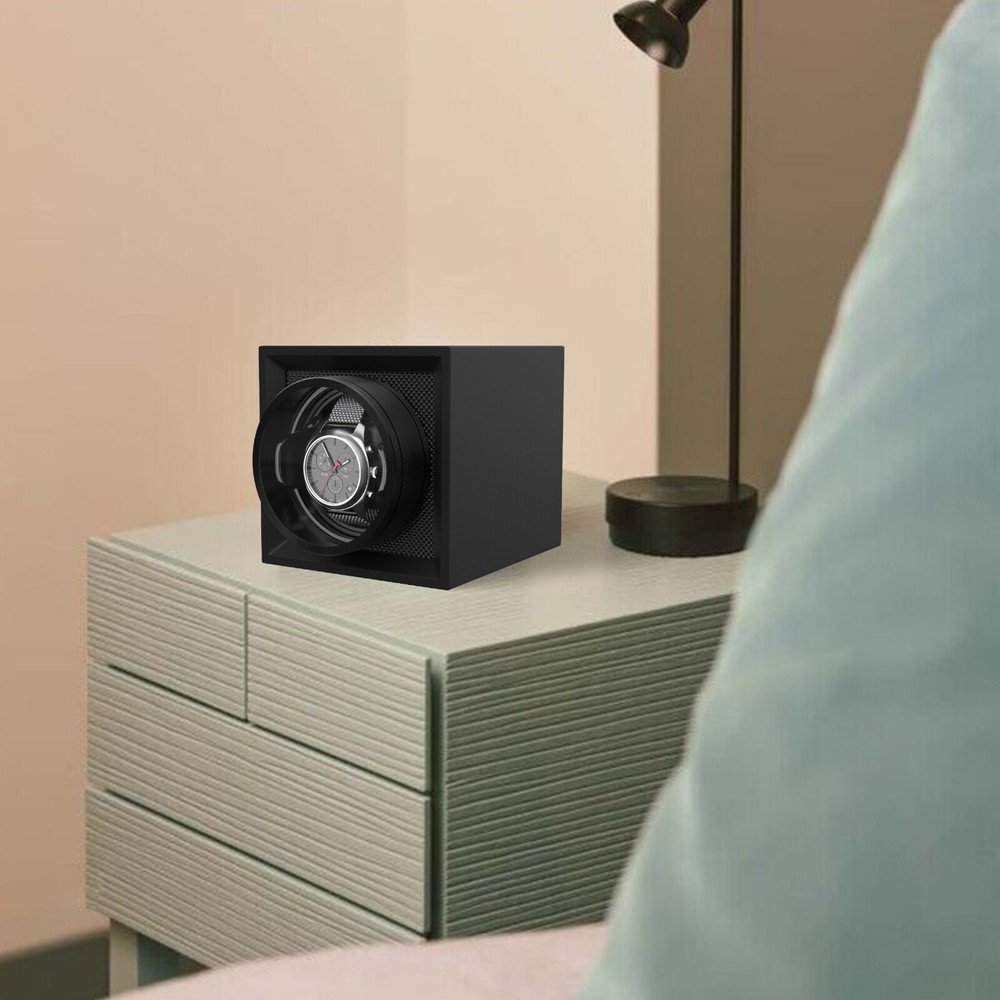 Automatic Single Watch Winder Box Display Storage Case with Dustproof Cover Gift