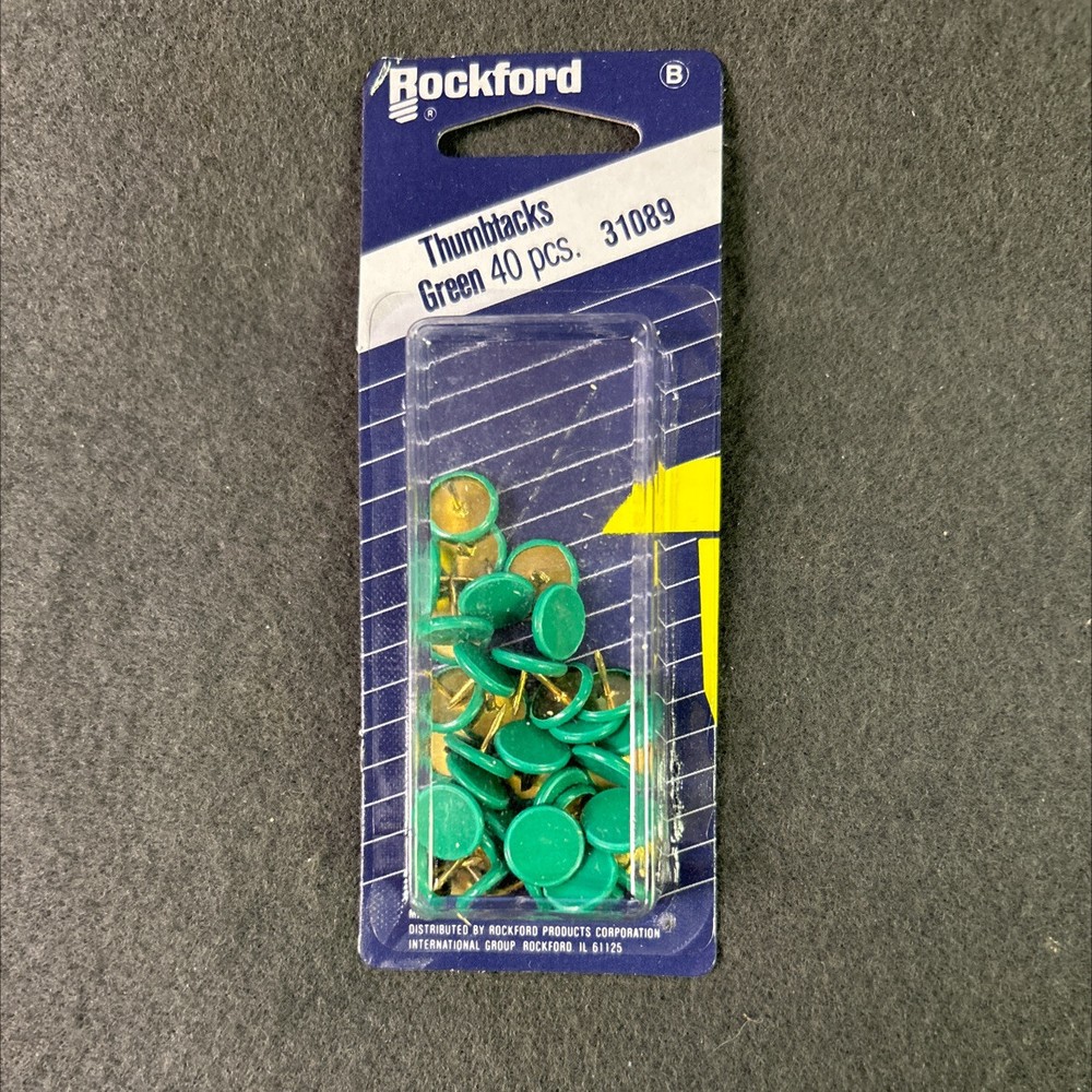 (5 Pack) (40-Pcs) Green Thumbtacks